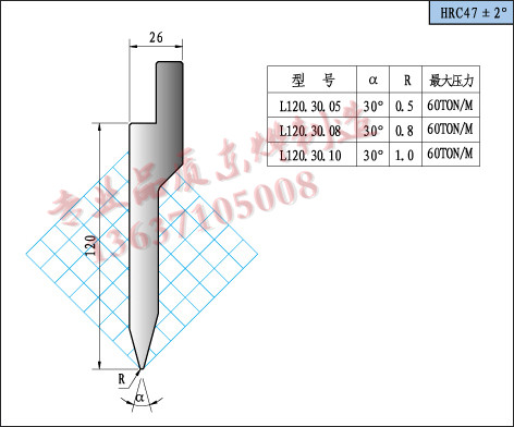 L X 150 X 26  標準30度上模具